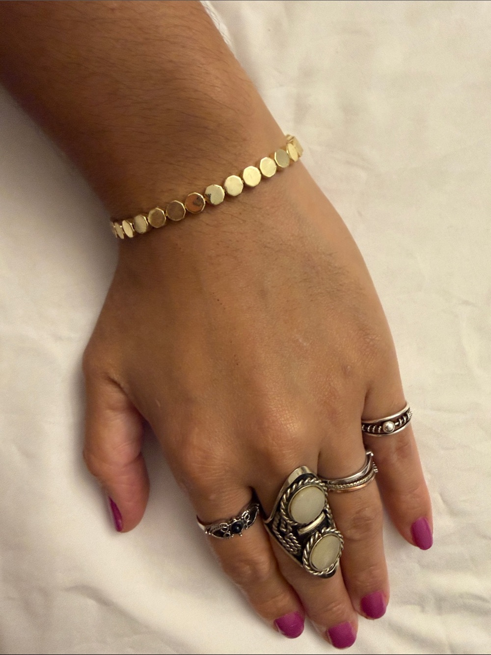 BaubleBar Gold Honeycomb Hexagon Dot Eternity Bracelet